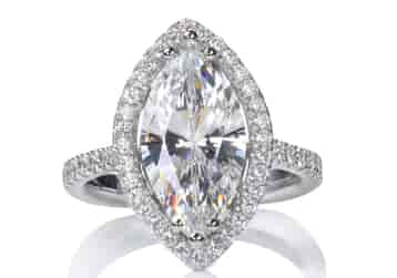 3 carat marquise cut diamond ring on white gold band